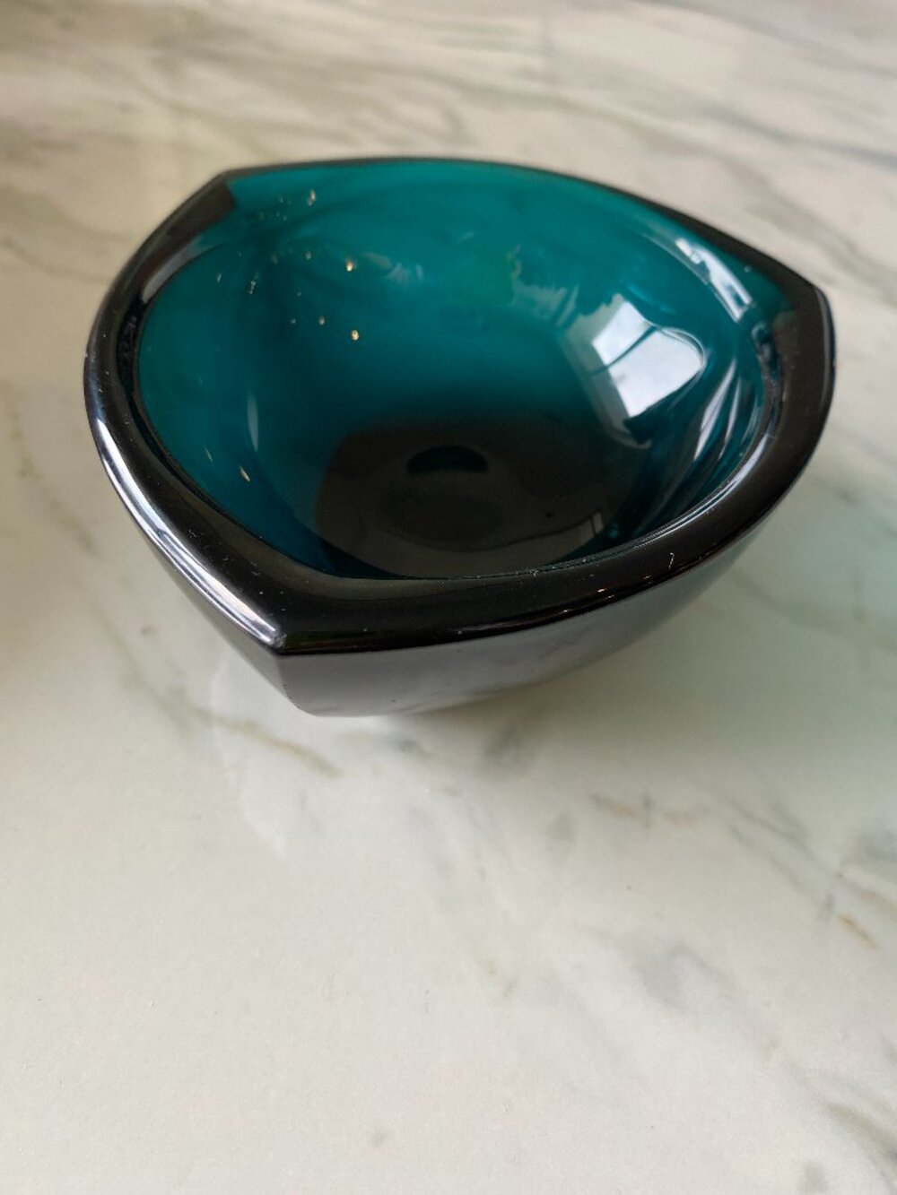 Nuutajarvi Notsjo Turquoise Glass 'Häränsilmä' Bowl by Kaj Franck